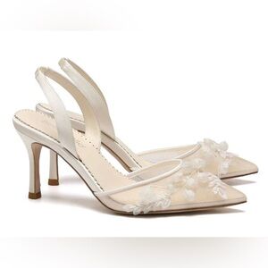 Elegant La Belle Women's Cream Floral Heels. Style name- Libby
